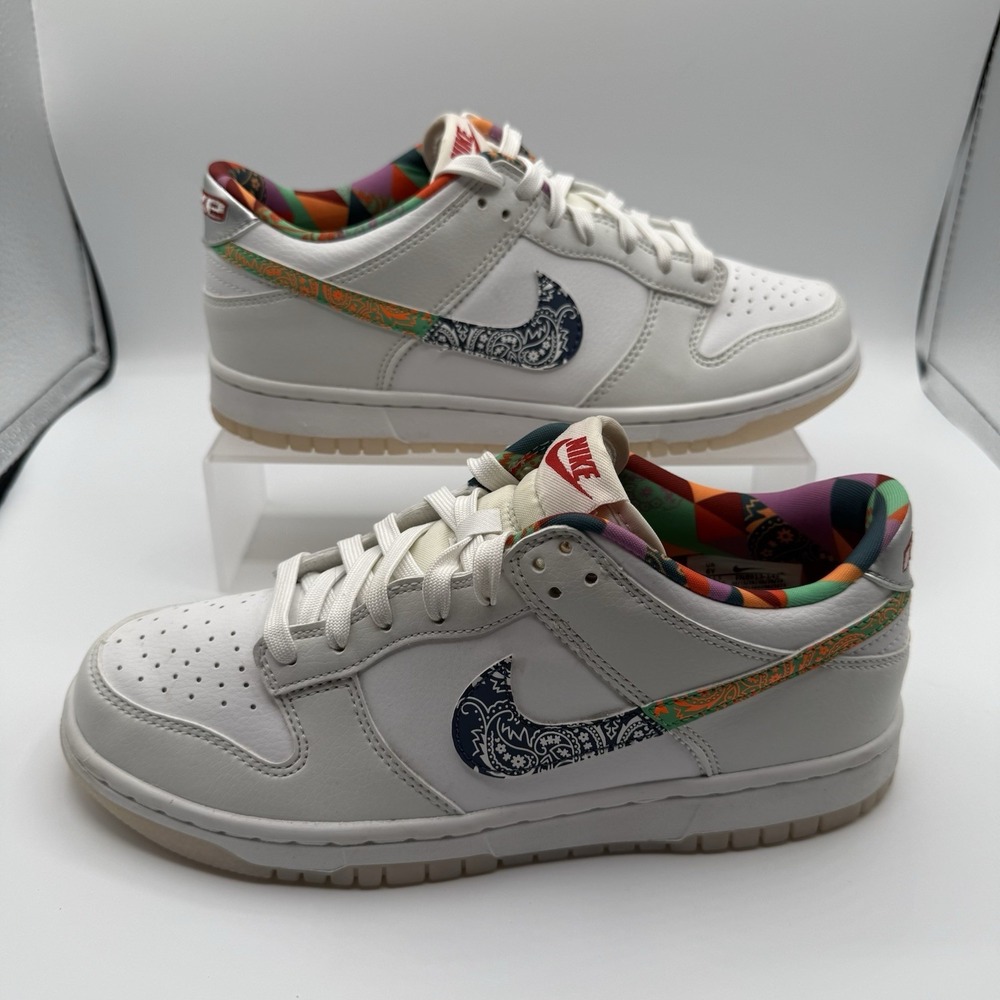 Nike Dunk Low White Multi-Color Paisley (GS) Shoes FN8913-141 Youth size 6Y